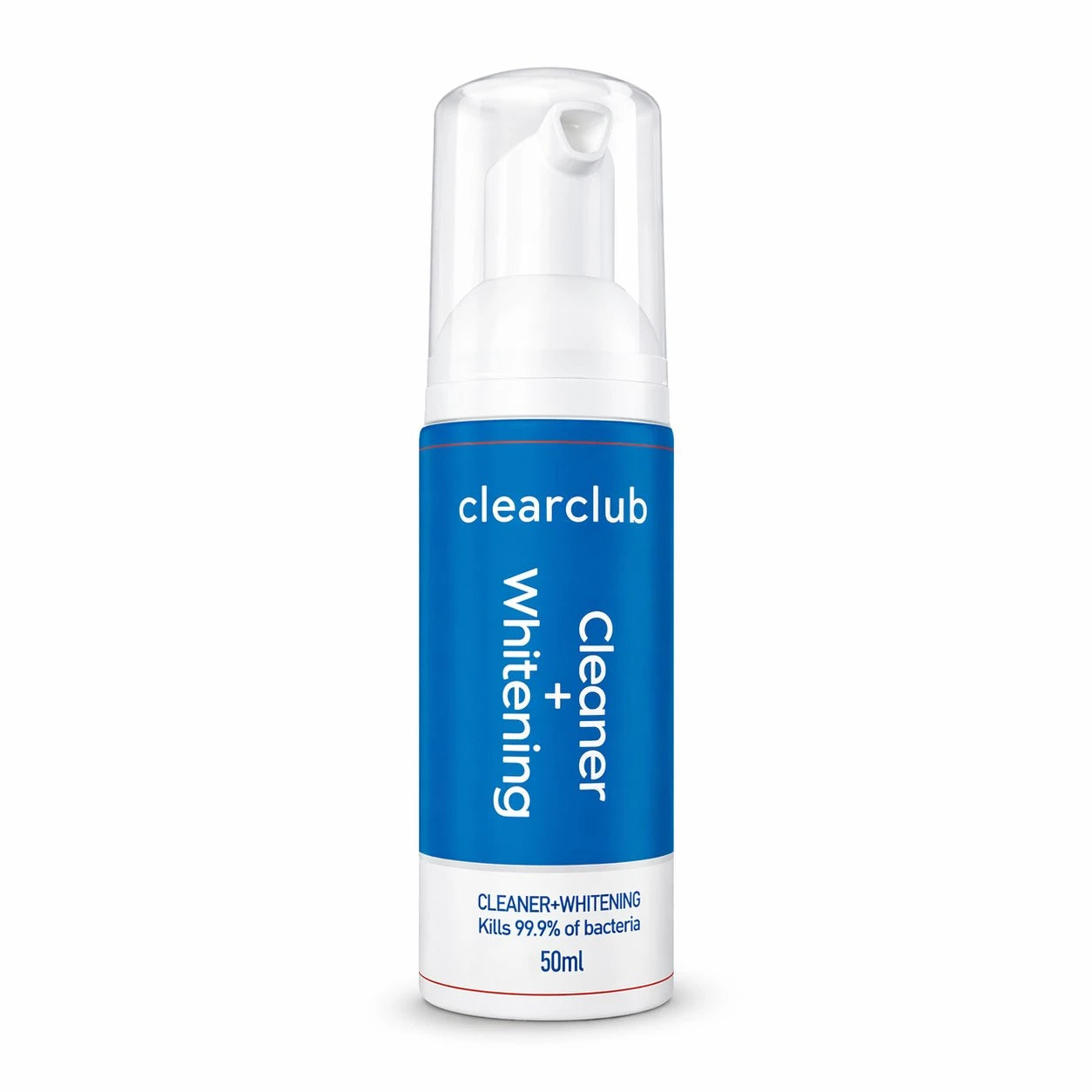 clearclub cleaning and whitening foam in white background