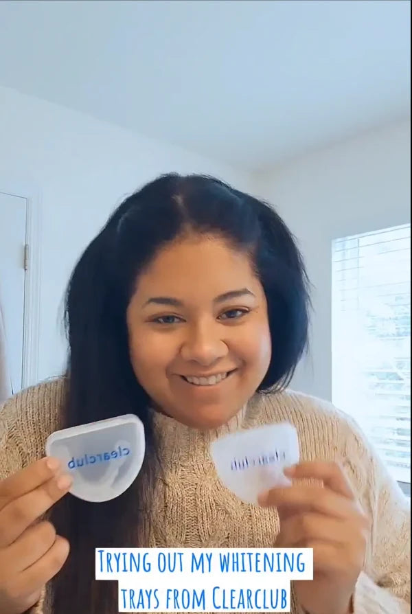 trying out my whitening trays from clearclub