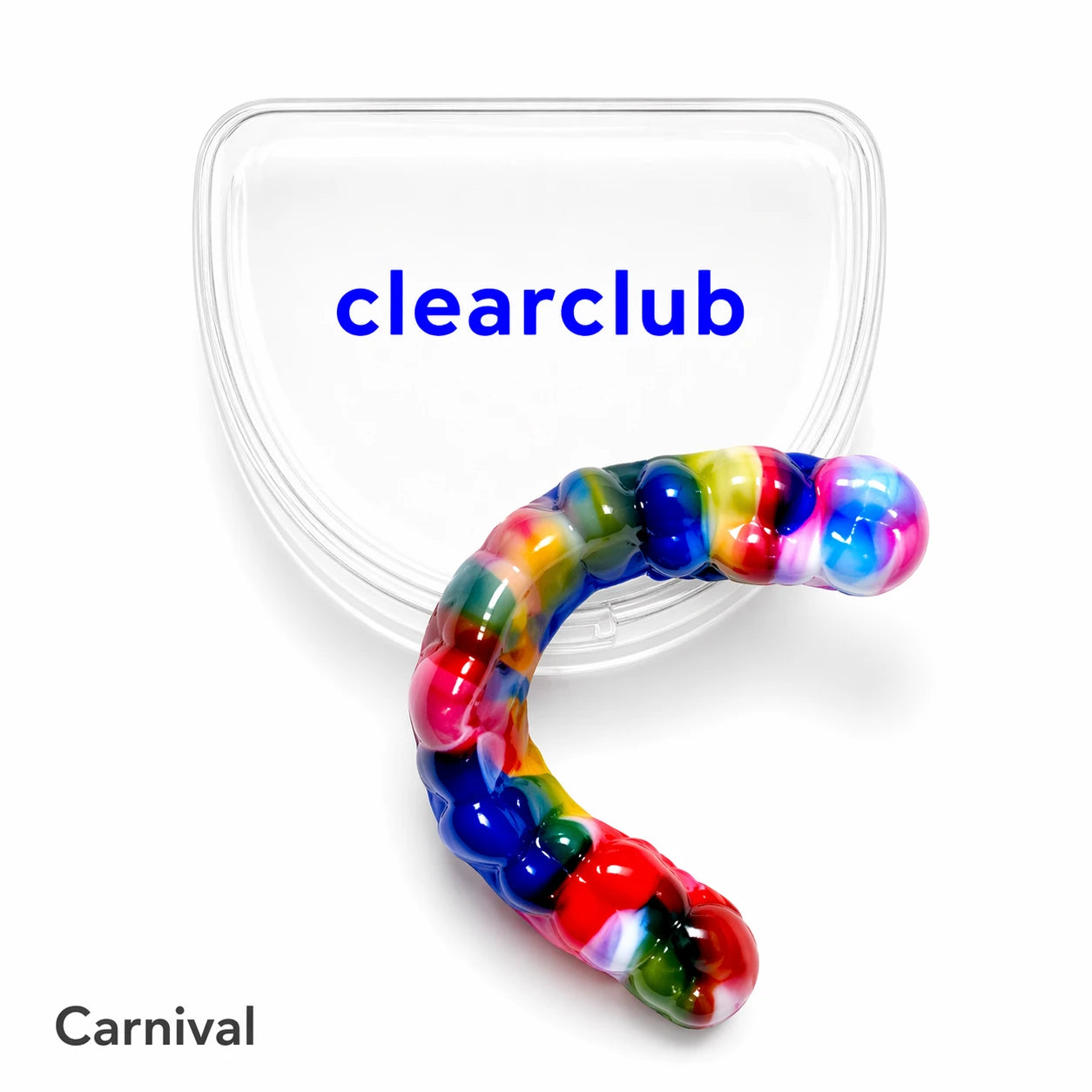 Carnival multi color night guard with rainbow colors custom dental mouth guard ClearClub