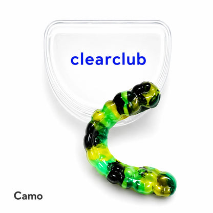 Camo multi color night guard in green yellow and black custom dental mouth guard ClearClub