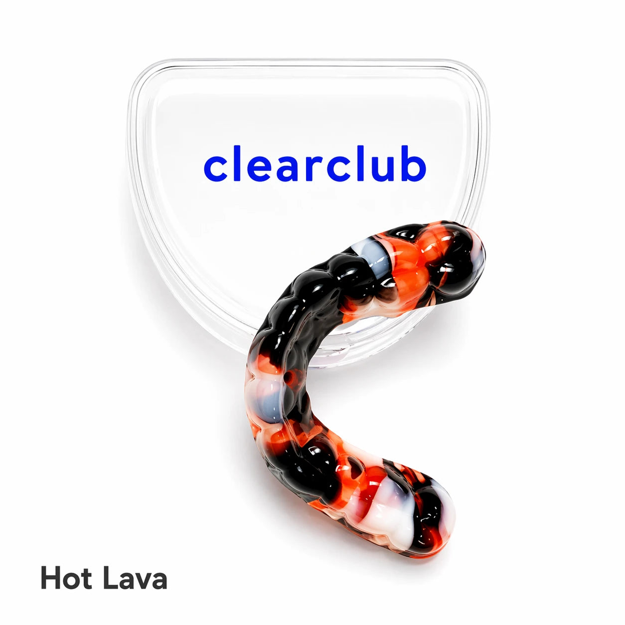 Hot lava multi color night guard in red black and white custom mouth guard for teeth grinding