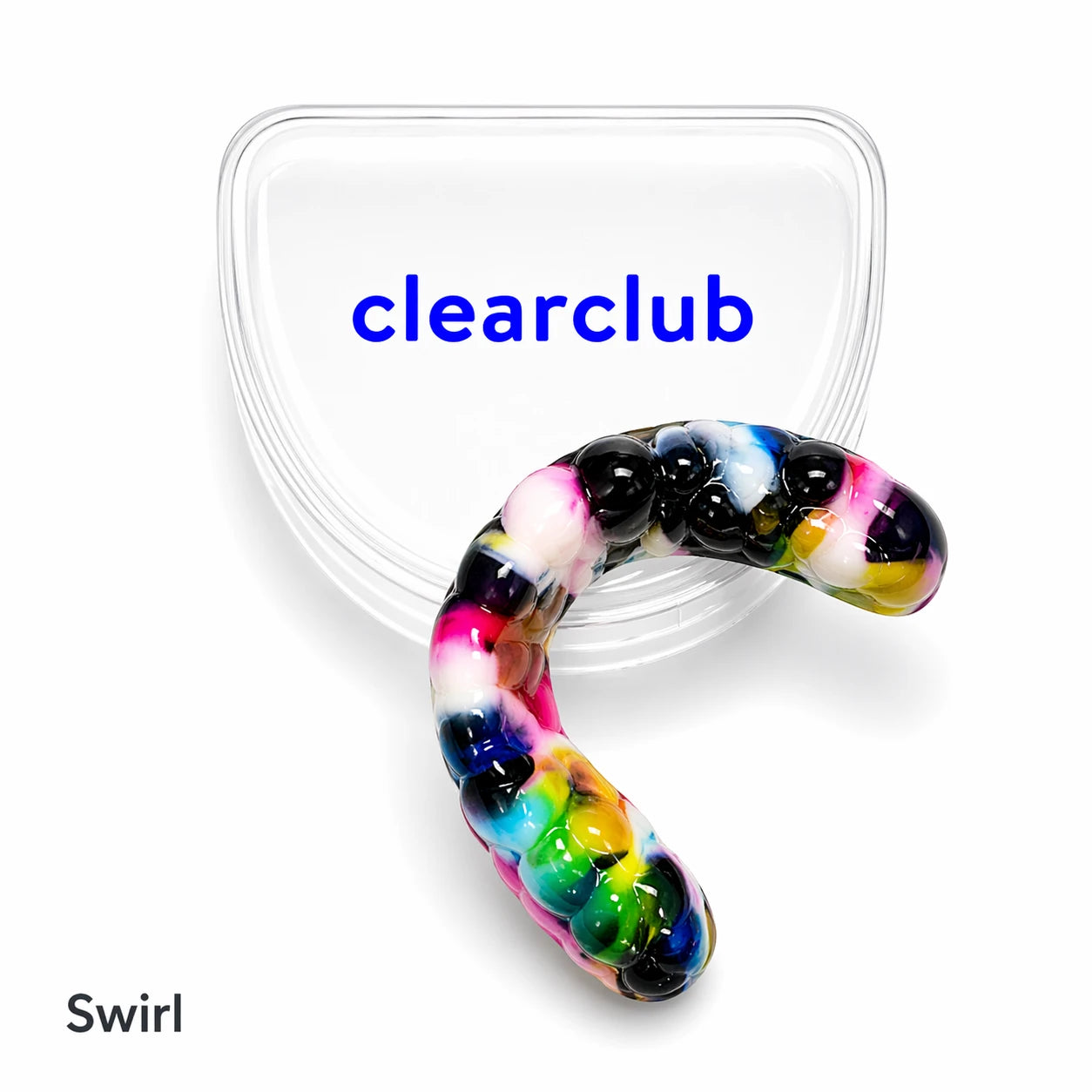 Swirl multi color night guard with mixed vibrant colors custom dental mouth guard ClearClub