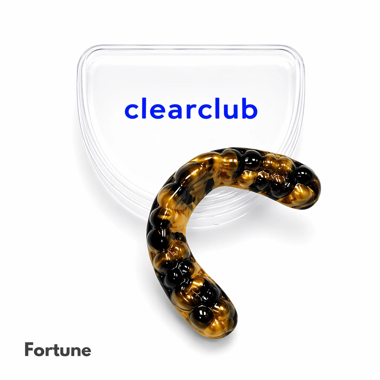 Fortune multi color night guard in gold and black custom mouth guard for bruxism protection