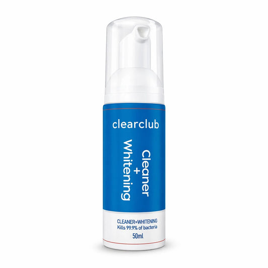 clearclub cleaning and whitening foam in white background